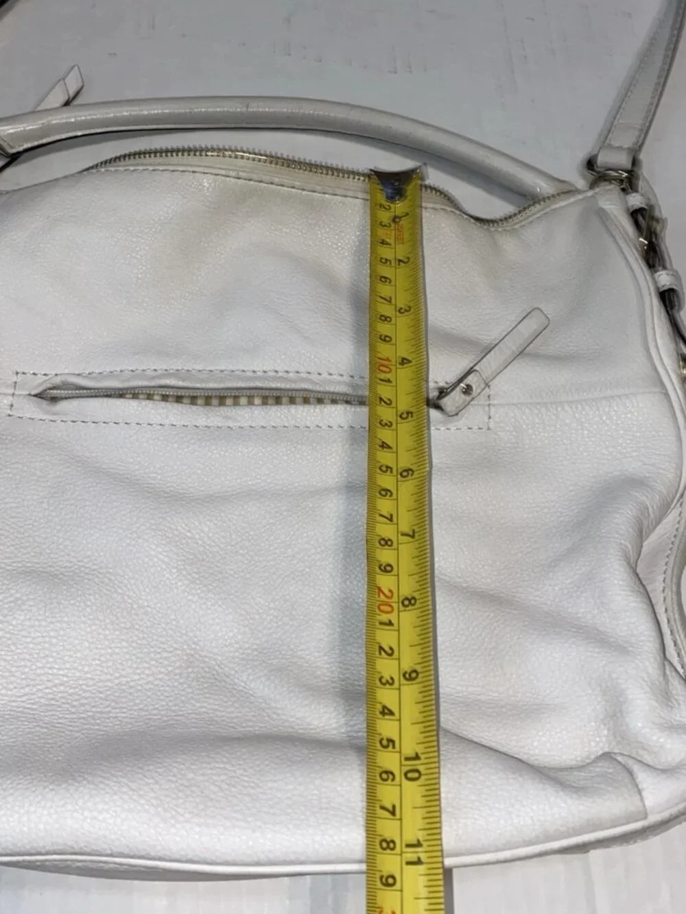 Kate Spade Ella Cobble Hill Hobo - White Leather Gold Hardware Expandable EUC